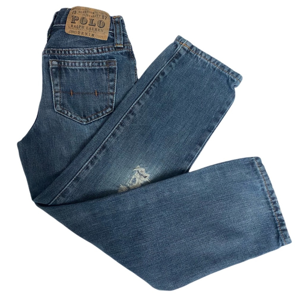 POLO Ralph Lauren Girls Distressed Slim Denim- Size 5